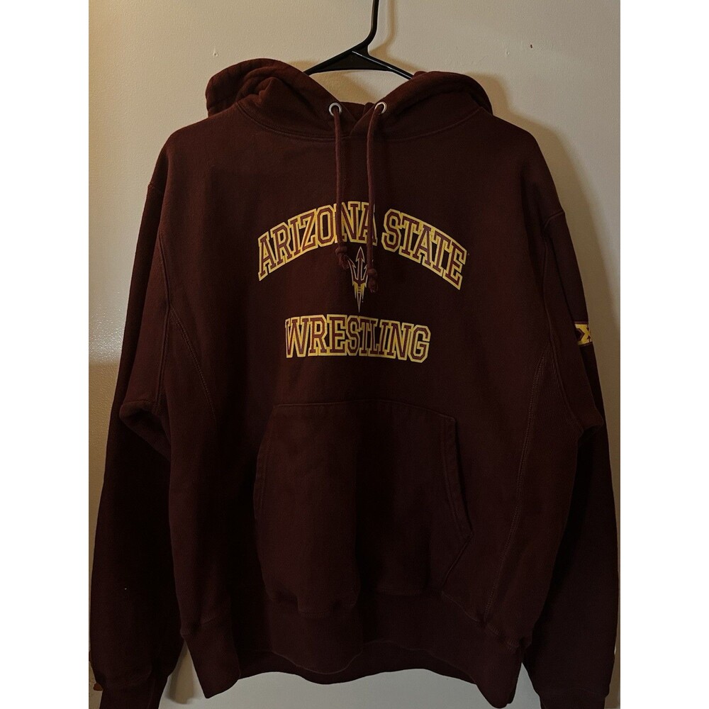 ASU Wrestling Hoodie - Medium Champion Reverse Weave Maroon